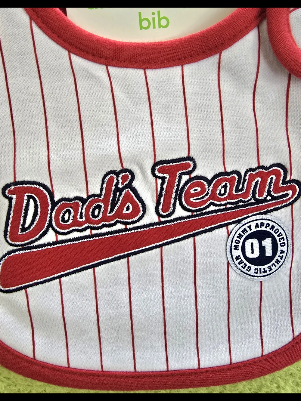 NWT  Baby BOYS - Carter's BIB - Dad's Team Red White & Blue - Dribble-Happy (Q3)